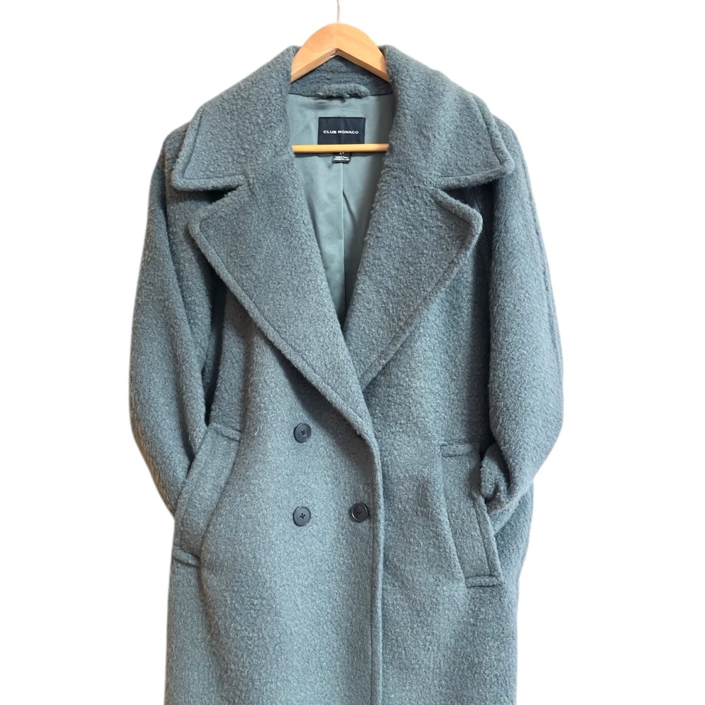 Double-Breasted Textured Relaxed Coat